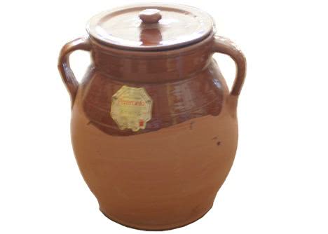 Orza de barro para lomo a la olla