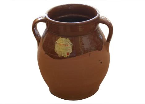 Orza de barro para chorizo a la olla