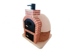 HORNO CON HORNILLA EMBOCADURA LADRILLO ROJO LISO ACABADO EN BLANCO