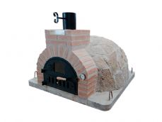 HORNO DE LEÑA EMBOCADURA LADRILLO SALMON ACABADO EN PIEDRA GRANITO LIMPIA