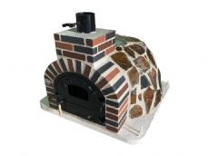 HORNO DE LEÑA EN PIEDRA MULTICOLOR EMBOCADURA MULTICOLOR