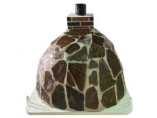 HORNO DE LEÑA EN PIEDRA MULTICOLOR EMBOCADURA MULTICOLOR
