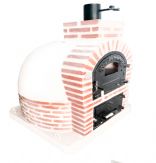 HORNO CON HORNILLA EMBOCADURA LADRILLO ROJO LISO ACABADO EN BLANCO