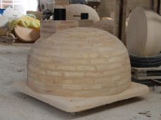 HORNO EN LADRILLO SALMÓN 90CM LOSA 120X120CM