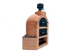 HORNO CON HORNILLA CON MESA ESQUINADA INTEGRADA A JUEGO 1 SOLO BLOQUE EN LADRILLO RUSTIC REFRACTARIO  PERERUELA ATESANO SALMON