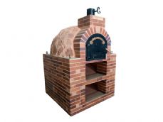 HORNOS CON MESAS INTEGRADAS CUADRADA A JUEGO 1 SOLO BLOQUE EN LADRILLO CUERO TOSTADO Y PIEDRA MEDITERRANEA