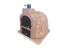 HORNO CON HORNILLA EMBOCADURA LADRILLO RUSTICO P.  ACABADO EN PIEDRA MEDITERRANEA