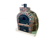 HORNO CON HORNILLA EMBOCADURA LADRILLO MULTICOLOR ACABADO EN PIEDRA MULTICOLOR