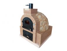 HORNO CON HORNILLA CUADRADA EMBOCADURA LADRILLO RUSTICO ACABADO EN PIEDRA MEDITERRANEA 