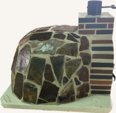 HORNO MONTADO EN PIEDRA MULTICOLOR EMBOCADURA MULTICOLOR