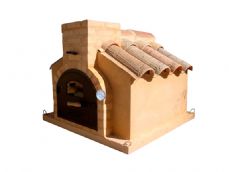 HORNO DE LEÑA TIPO CASETA ACABADA EN TERRACOTA