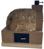 HORNO CON HORNILLA CUADRADA CARGA LATERAL EN PIEDRA MEDITERRANEA