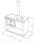 COCINA DE LEÑA A JUEGO CON PLANCA Y 3 FOGONES