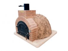 HORNO DE LEÑA  EMBOCADURA LADRILLO SALMON ACABADO EN BARRO CON PAJA