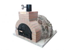 HORNO DE LEÑA EMBOCADURA LADRILLO SALMON LISO ACABADO EN "PIEDRA GANITO VIRIATO"