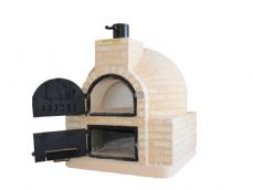 HORNO DE LEÑA CON HORNILLA  CUADRADA ACABADO EN LADRILLO RUSTICO DE PERERUELA
