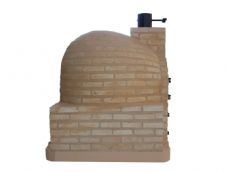 HORNO DE LEÑA CON HORNILLA  CUADRADA ACABADO EN LADRILLO RUSTICO DE PERERUELA