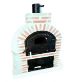 HORNO CON HORNILLA EMBOCADURA LADRILLO ROJO LISO ACABADO EN BLANCO