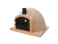  HORNO DE LEÑA (ECONOMIC BASIC) EMBOCADURA LADRILLO SALMON ACABADO EN BLANCO LISO