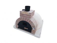 HORNO DE LEÑA EMBOCADURA LADRILLO SALMON ACABADO EN BLANCO LISO